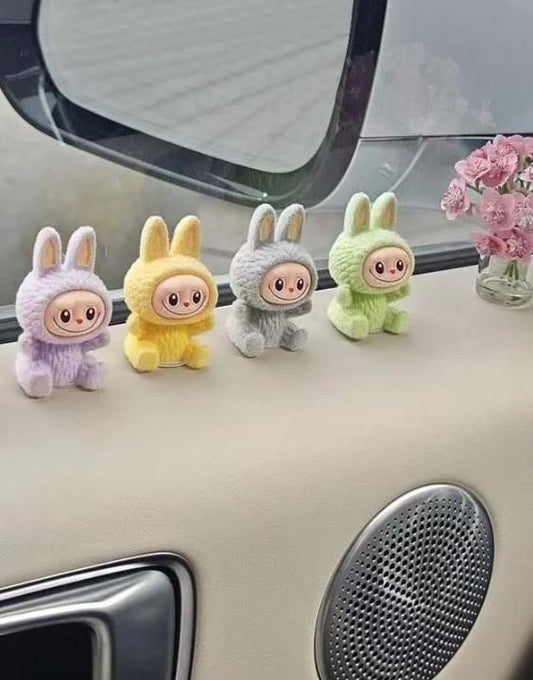 Trendy Labubu Mini Car Dashboard Pack of 4 - Cute Car Toys