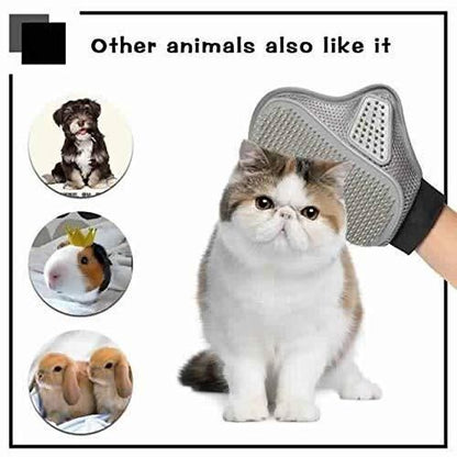 Stainless Steel Pet Grooming Glove – Gentle Deshedding & Massage Brush for Dogs & Cats